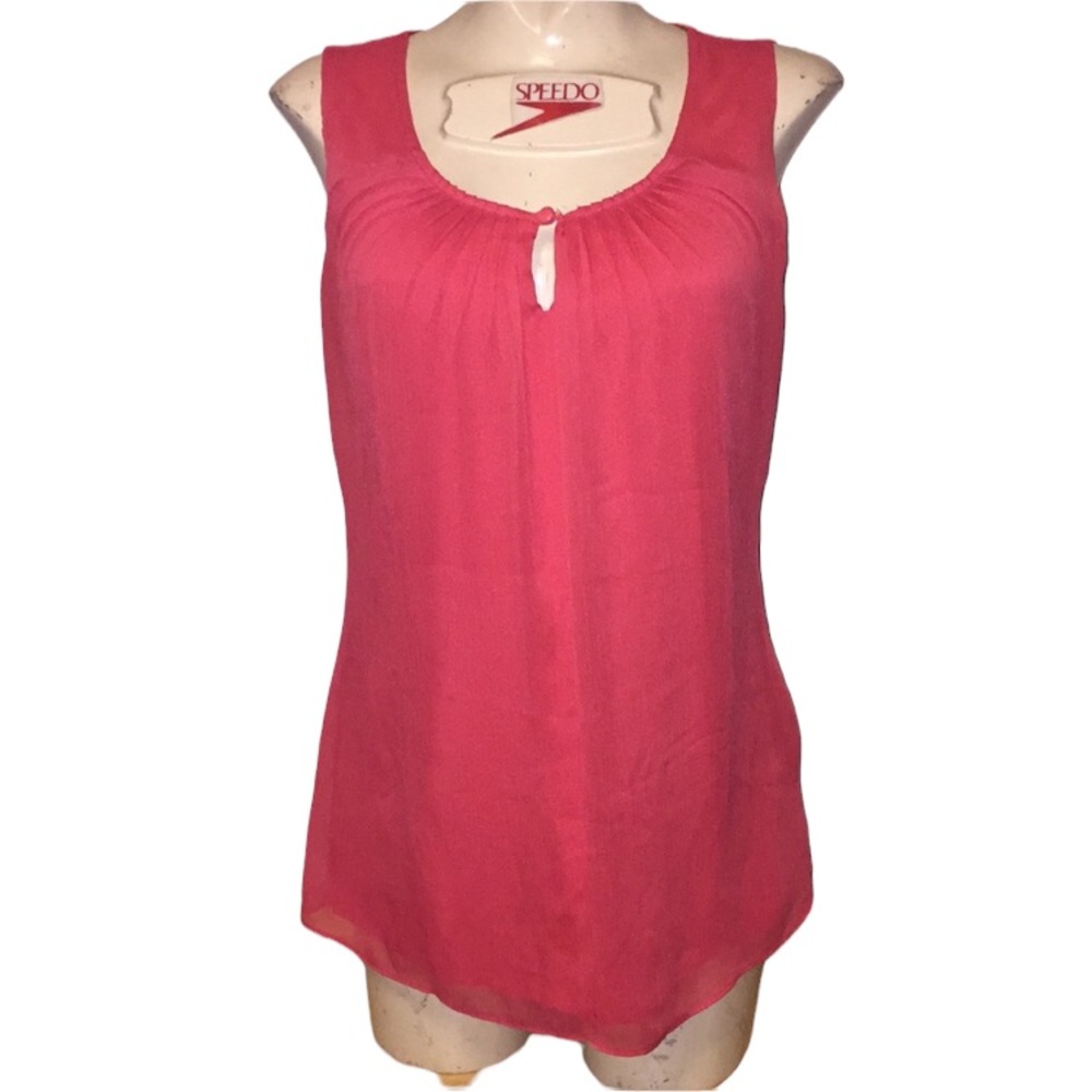 New York & company keyhole Blouse Top Medium